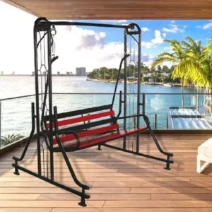 Indoor oonjal swing with wooden design for living room decor
